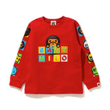 A Ape Print for Kids Sweatshirt Children's Clothing Animal Color Alphabet Cartoon Anime Long Sleeve Baby Boys and Girls Tops