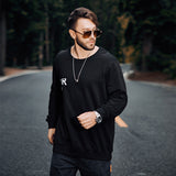 Men plus Size Sweatshirt Bottoming Shirt Fat Simple Casual Pullover
