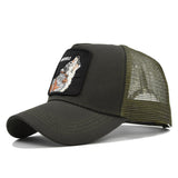 Wolf Print Cap Animal Embroidery Baseball Cap Animal Wolf Embroidered Hat Mesh Peaked Cap Curved Brim Visor Mesh Cap