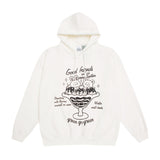 Mens Fall Outfits Cute Bear Printed Long Sleeve Hooded Sweater Loose