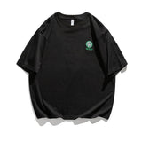 2022 Summer Man T Shirt Smiley Face Embroidered round Neck