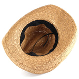 Fedora Hat Western Cowboy Fedora Hat Men and Women Curling Big Brimmed Straw Hat