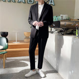 Mens Graduation Outfits Casual Suit Men's Trendy Loose Lightly Mature Suit Men's