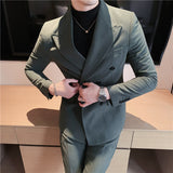 Men Suit Double Breasted Set Two-Piece Set