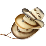 Wester Hats Men Women Sun Protection by the Sea Beach Hat Sun Hat Hollow out Straw Cowboy Hat