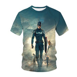 Captain America T Shirt 3D Digital Printing Men's Casual Short-Sleeved T-shirt