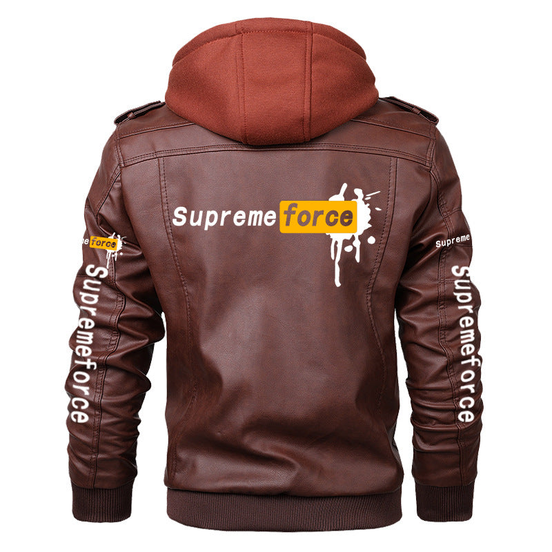 1970 East West Leather Jacket Men's Spring and Autumn Motorcycle Men's Large Size Pu Jacket