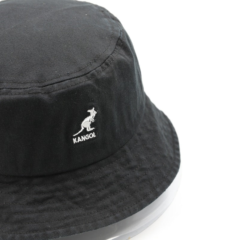 LL Cool J Hat Kangaroo Bucket Hat Summer Sunscreen Large Brim Hat Embroidery Sun-Proof Basin Hat