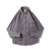 Men Shacket Long Sleeve Autumn Fashion Casual Striped Shirt