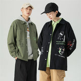 Men Shacket Long Sleeve Autumn Shirt Autumn Print Loose Casual Shirt