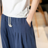 Linen Pants Straight Leg Pants Casual Pants Solid Color Baggy Pants Men