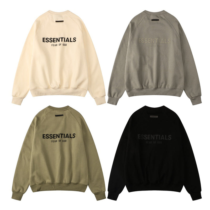 Fog Fear of God Sweatshirt Fear of God Double-Line Essentials Fleece-Lined Back Three-Dimensional Letter Crew Neck Sweater