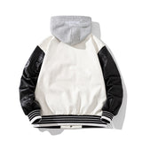 First Row Varsity Jacket Color Matching Clip PU Leather Baseball Uniform