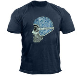 Man T Shirt Cotton round Neck Chalk Heat Transfer Patch