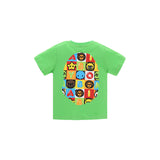 A Ape Print for Kids T Shirt Baby Milo Multi-Color Blocks round Neck Cartoon