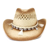 Wester Hats Men and Women Outdoor Travel Sun Protection by the Sea Beach Hat Sun Hat Western Painted Lacquer Straw Cowboy Hat