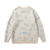 Men Fall Outfits Bear Cute Couple Sweater Casual Knitted Top