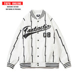 Mens Fall Outfits Retro Alphabet Embroidered Baseball Uniform Jacket Baggy Coat