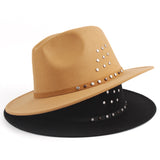 Fedora Hat British Style Top Hat Woolen Fabric Fur Felt Hat