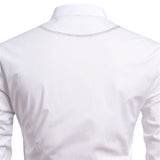 Men's Fashion plus Size Retro Sports Casual Decoration Lapel Long Sleeve Shirt Men Shirt