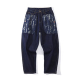 Mens Fall Fall Vintage Casual Loose Wide Leg Pants High Street Straight-Leg Ankle-Banded Pants