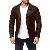 Urban Leather Jacket Fall Winter Men Parka Motorcycle Leather Jacket Youth Coat