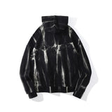 Men Fall Fall Vintage Tie-Dye Hooded Top