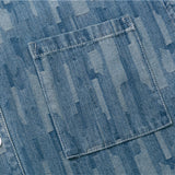 Men Shacket Long Sleeve Autumn Shirt Autumn Jacquard Denim Long Sleeve Loose Shirt Men