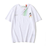 Spring/Summer Ow Cartoon Mouse Print Men'S And Women'S Loose Shortsleeved Tshirt Owt