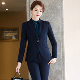 Women Pants Suit Uniform Designs Formal Style Office Lady Bussiness Attire Autumn and Winter Work Clothes