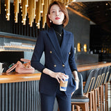 Women Pants Suit Uniform Designs Formal Style Office Lady Bussiness Attire Spring and Autumn Suit Top
