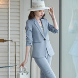 Women Pants Suit Uniform Designs Formal Style Office Lady Bussiness Attire Spring And Autumn Formal Wear Simple