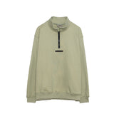 Fog Essentials Long Sleeve round Neck Neck Sweatshirt Autumn Double Line Back Three-Dimensional Silicone Double Row Letter Half Zipper Sweater