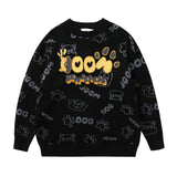 Men Fall Outfits Bear Cute Couple Sweater Casual Knitted Top