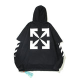 Autumn Printed Hooded Fake Two Pieces Sweater Loose Men 'S And Women 'S Coat