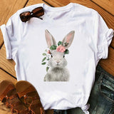 Mens Easter Shirts Rabbit Wearing Flower Printing