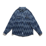 Men Shacket Long Sleeve Autumn Shirt Autumn Hip Hop Gradient Color Loose Fashion Youth Shirt Men