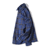 Men Shacket Long Sleeve Autumn Shirt Autumn Plaid Youth Casual Shirt