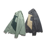 Men Shacket Long Sleeve Autumn Shirt Autumn Loose Fashion Color Contrast Stitching Shirt