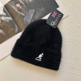 LL Cool J Hat Autumn and Winter Kangaroo Embroidery Plush Bonnet Beanie Hat