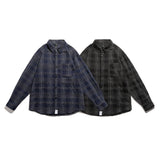 Men Shacket Long Sleeve Autumn Shirt Autumn Fashion Loose Comfortable Lapel Casual Plaid Shirt