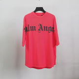 Palm Angels Letter Logo Men and Women Short Sleeve Couple Hip Hop T-shirt