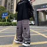 Harajuku Clothing Men Classic Retro Pants Straight Leg Pan Summer Retro Casual Pants Men and Women Loose-Fitting Wide-Leg Trousers