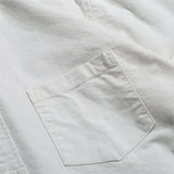 Men Shacket Long Sleeve Autumn Shirt Fall Pure Color Simple Casual Shirt