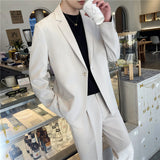 Mens Graduation Outfits Casual Suit Men's Trendy Loose Lightly Mature Suit Men's