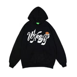 Men Fall Outfits Hip Hop Retro Hooded Sweater Letter Print Loose Leisure Sports Top
