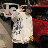 Vintage Graphic Hoodies Round Neck Print