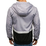 Two Tone Leather Jacket Men's Solid Color Casual Hooded Jacket Outdoor Mountaineering Clothing Coat