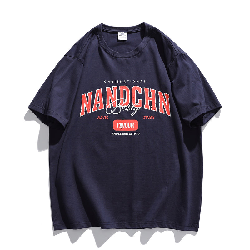 2022 Summer Man T Shirt Letter Printed round Neck