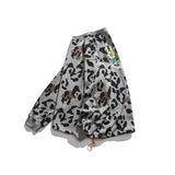 Men Shacket Long Sleeve Autumn Shirt Autumn Monochrome Leopard Print Loose Round Neck Youth Sweater